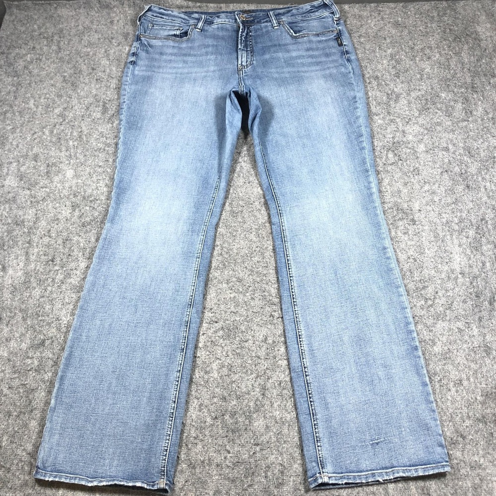Silver Jeans Co Suki Jeans Womens 20 Plus High Rise Slim Boot Light Wash Stretch